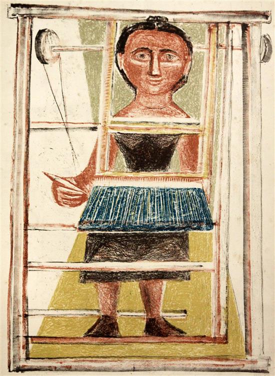 Massimo Campigli (1895-1971) The Weaver 22 x 15in., unframed